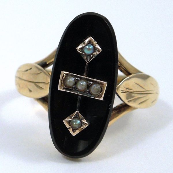 Victorian Onyx & Pearl Ring Joint Venture Jewelry Cary, NC
