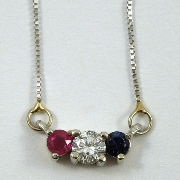 Ruby, Diamond, & Sapphire Necklace Joint Venture Jewelry Cary, NC