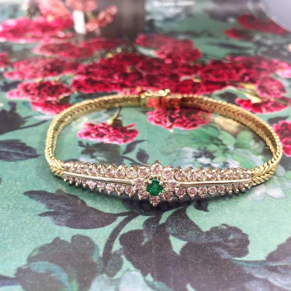 Emerald & Diamond Bracelet Image 2 Joint Venture Jewelry Cary, NC