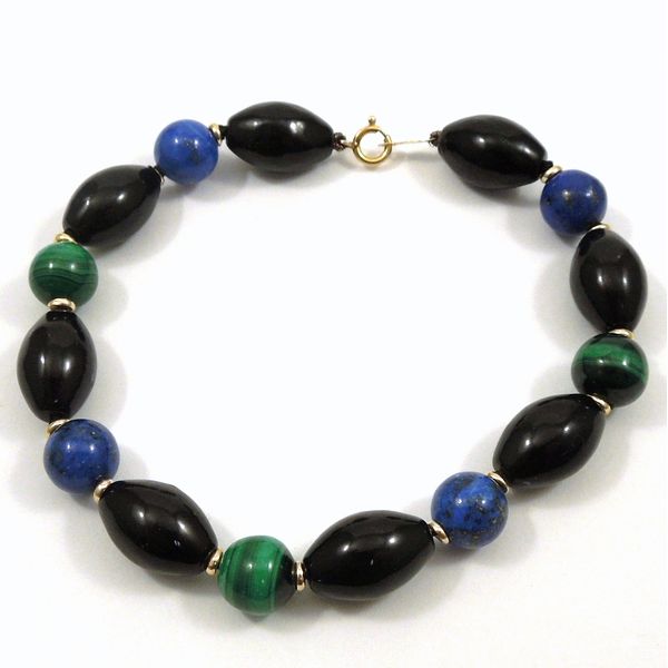 Onyx, Lapis & Malachite Bracelet Joint Venture Jewelry Cary, NC