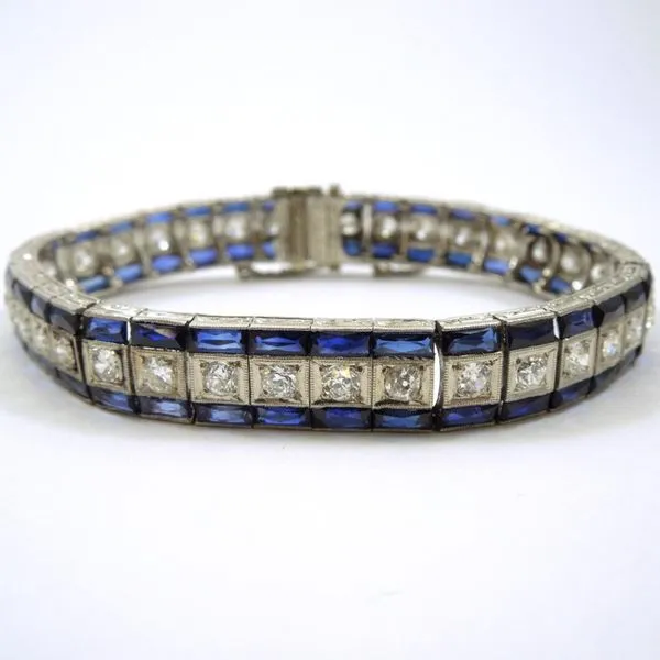 Vintage Diamond & Sapphire Bracelet Joint Venture Jewelry Cary, NC