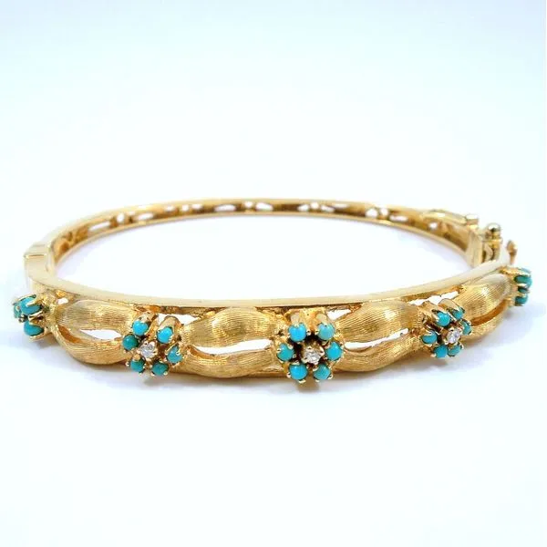 Turquoise & Diamond Bracelet Joint Venture Jewelry Cary, NC