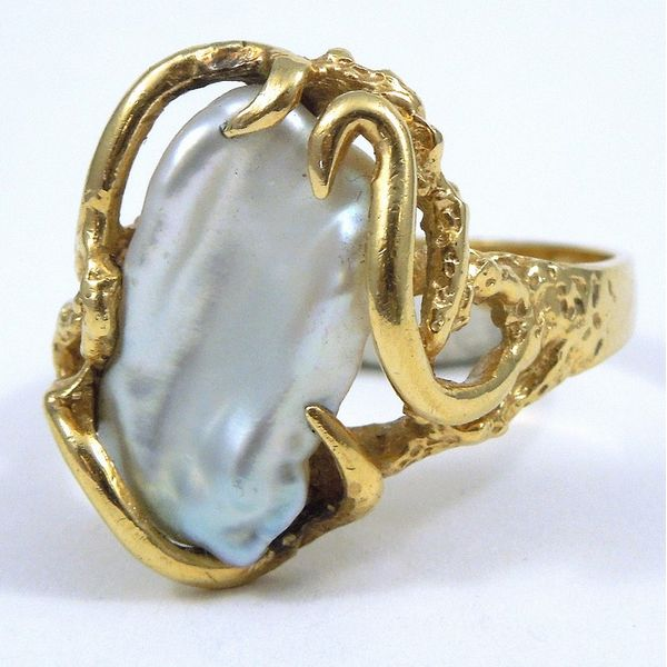 Contemporary Pearl Ring Joint Venture Jewelry Cary, NC