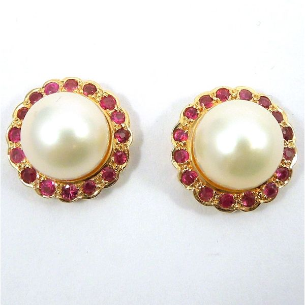 Pearl & Ruby Earrings Joint Venture Jewelry Cary, NC