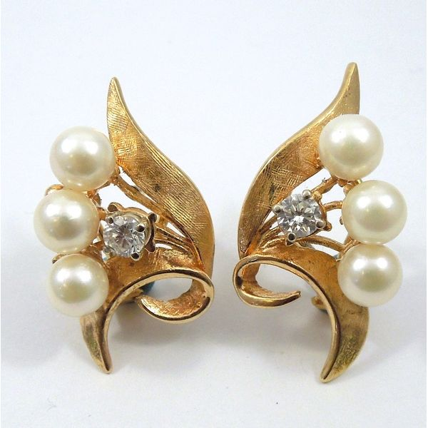 Pearl & Diamond Earrings Joint Venture Jewelry Cary, NC