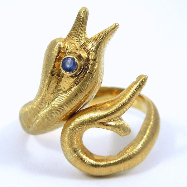 Golf Fish Ring with Sapphire Eye Joint Venture Jewelry Cary, NC
