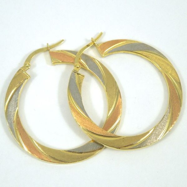 Tri-Gold Earrings Joint Venture Jewelry Cary, NC