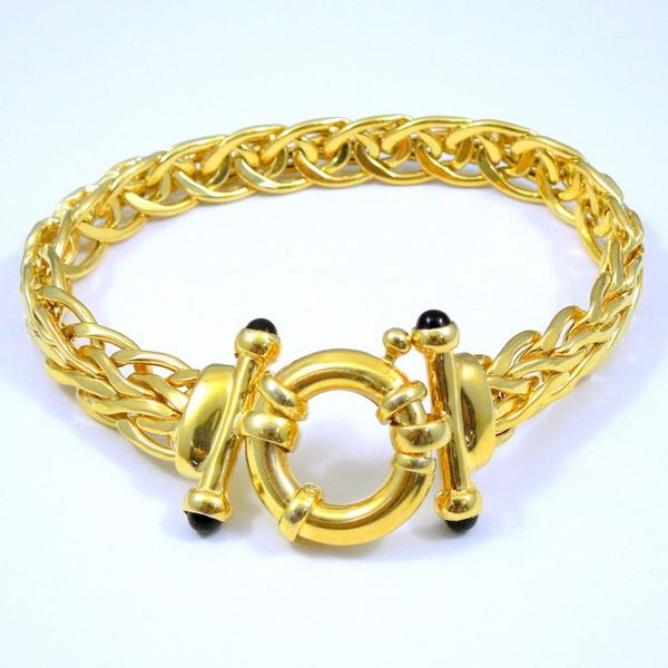 Yellow Gold & Onyx Bracelet Joint Venture Jewelry Cary, NC