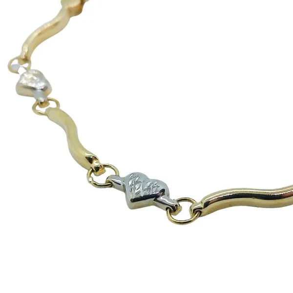 Gold Heart Link Bracelet Image 2 Joint Venture Jewelry Cary, NC