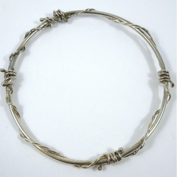 Silver Barbed Wire Bangle Joint Venture Jewelry Cary, NC