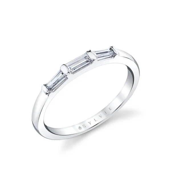 Sylvie Nicolette White Gold Diamond Band with Baguette Diamonds J. Schrecker Jewelry Hopkinsville, KY