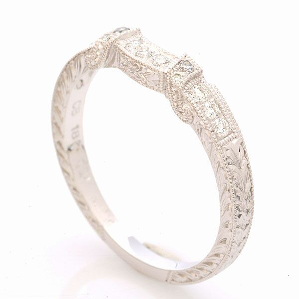 Milgrain and Engraved Diamond Band J. Thomas Jewelers Rochester Hills, MI