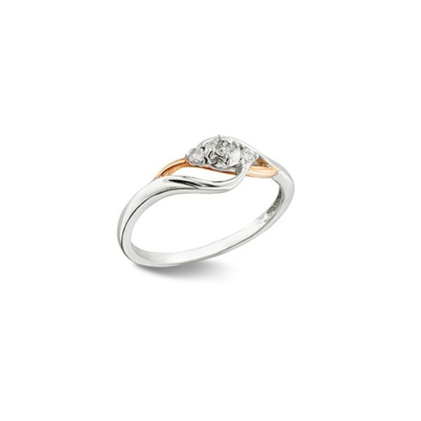 White And Rose Gold Open Twist Diamond Ring J. Thomas Jewelers Rochester Hills, MI