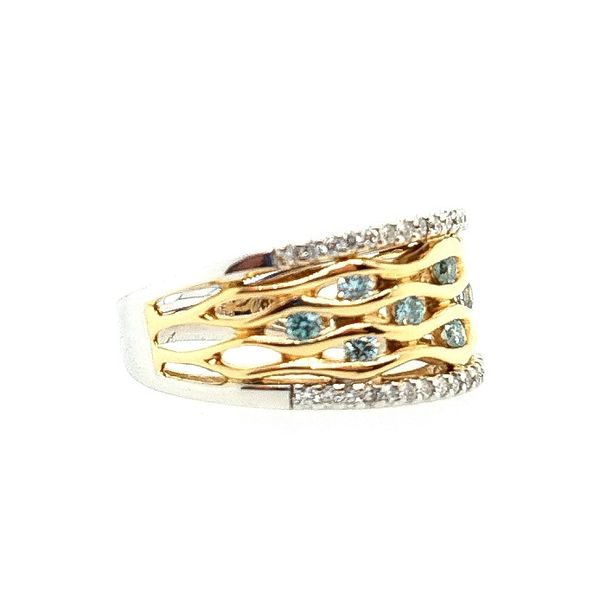 Yellow And White Gold Blue Diamond Ring Image 2 J. Thomas Jewelers Rochester Hills, MI
