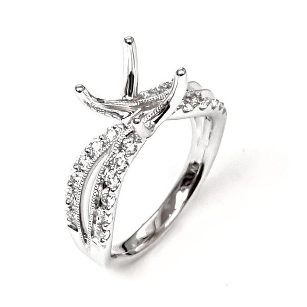 Delicate Ribbon Design Engagement Ring J. Thomas Jewelers Rochester Hills, MI