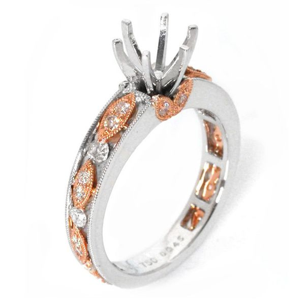Vintage Style Rose And White God Diamond Ring J. Thomas Jewelers Rochester Hills, MI
