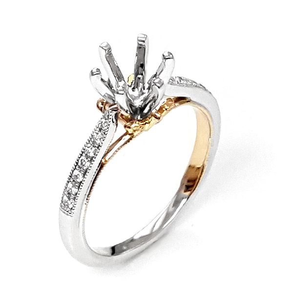Milgrain White And Yellow Gold Diamond Ring J. Thomas Jewelers Rochester Hills, MI