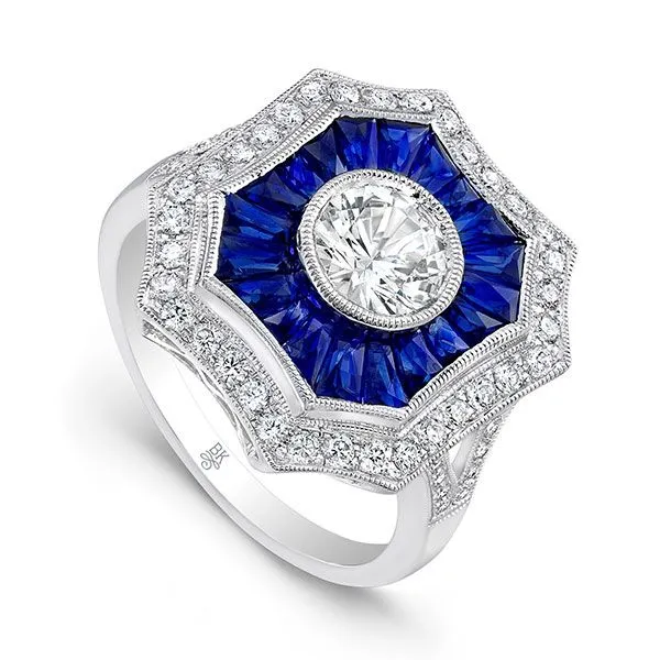 Vintage Design Sapphire Diamond ring J. Thomas Jewelers Rochester Hills, MI