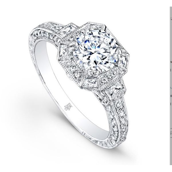 Vintage Style Hand Engraved Diamond Engagement Ring J. Thomas Jewelers Rochester Hills, MI