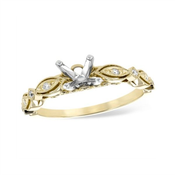 Milgrain Yellow Gold Engagement Ring J. Thomas Jewelers Rochester Hills, MI