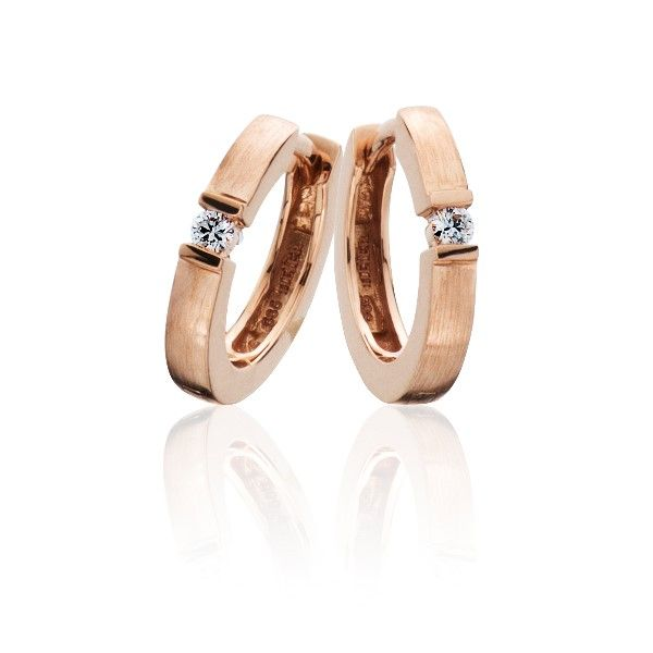 Rose Gold Hoops With Diamond J. Thomas Jewelers Rochester Hills, MI