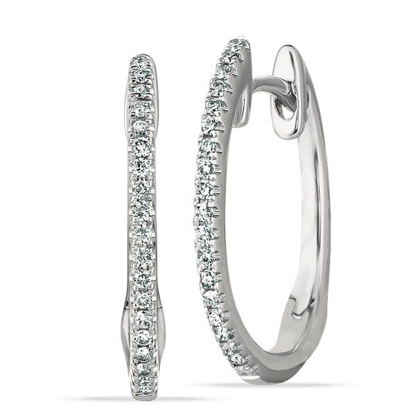 Diamond Hoops Earrings 0.13 Carat J. Thomas Jewelers Rochester Hills, MI