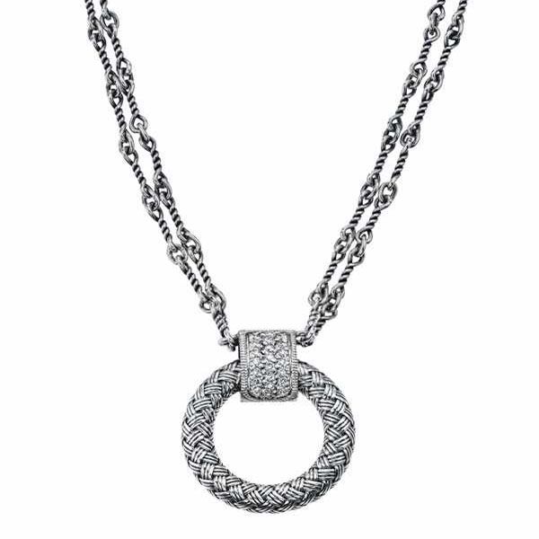 Alisa Basket Weave Diamond Pendant J. Thomas Jewelers Rochester Hills, MI
