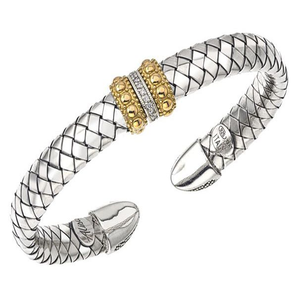 Alisa Sterling Silver And Diamond  Basket Weave Cuff J. Thomas Jewelers Rochester Hills, MI