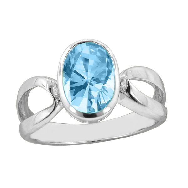Split Shank Blue Topaz Ring J. Thomas Jewelers Rochester Hills, MI