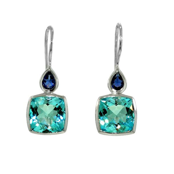 Bezel Set Blue Topaz Earrings J. Thomas Jewelers Rochester Hills, MI