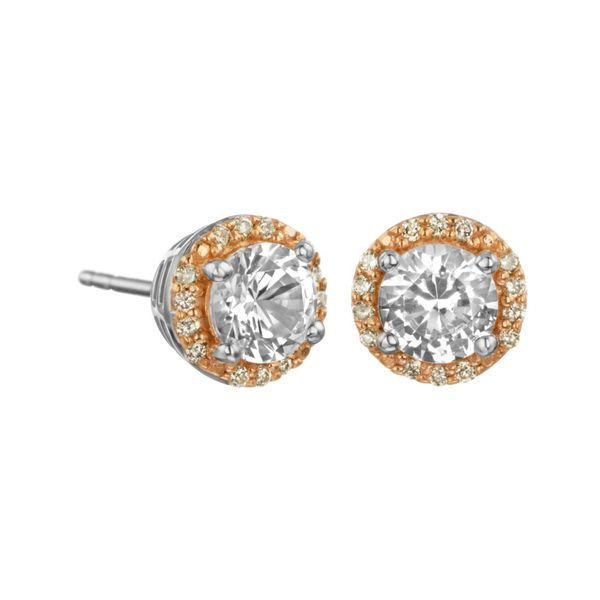 White Sapphire And Cappucino Diamond Earrings J. Thomas Jewelers Rochester Hills, MI