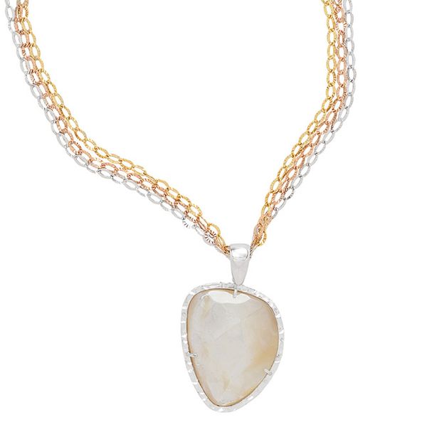 Frederic Duclos Sterling Silver Yellow and Rose Gold Plated Mother-of-Pearl Necklace J. Thomas Jewelers Rochester Hills, MI