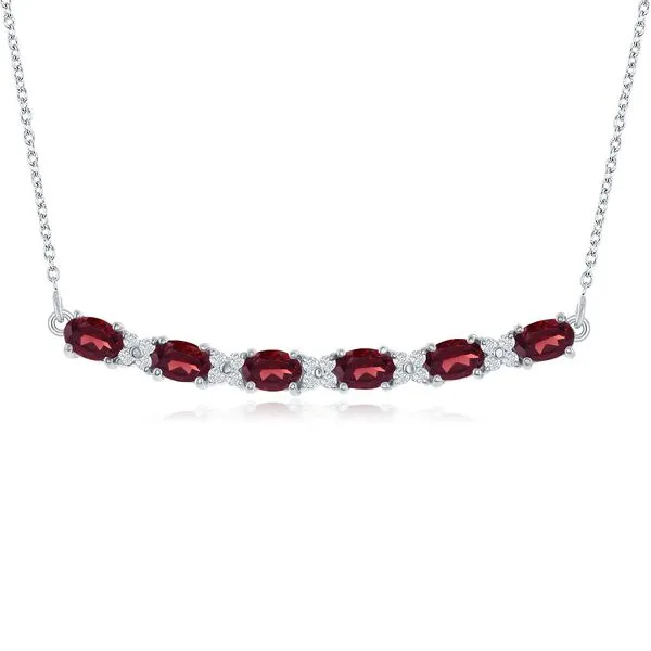 Garnet And White Topaz Necklace J. Thomas Jewelers Rochester Hills, MI