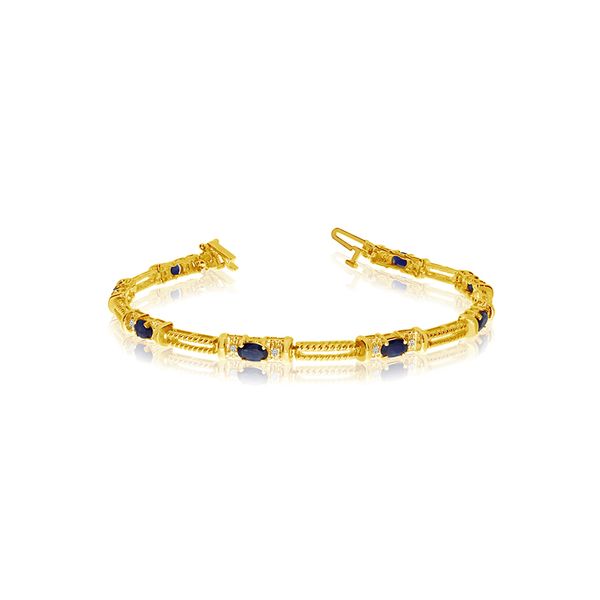 10K Gold Diamond Sapphire Bracelet J. Thomas Jewelers Rochester Hills, MI