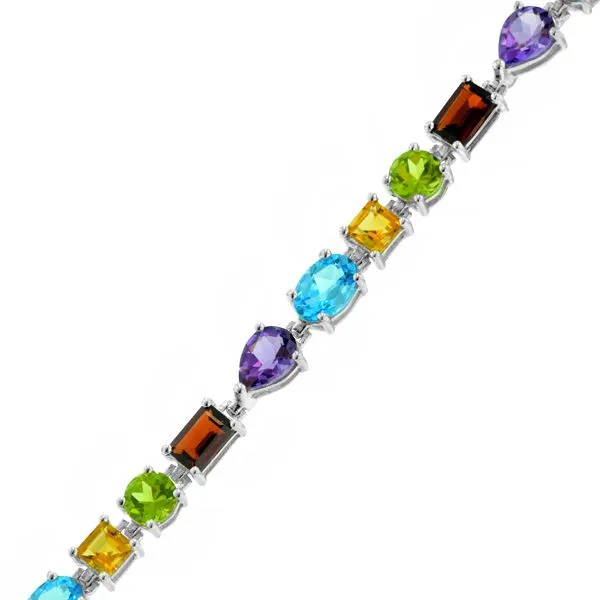 Multicolored Gemstone Sterling Silver Bracelet J. Thomas Jewelers Rochester Hills, MI