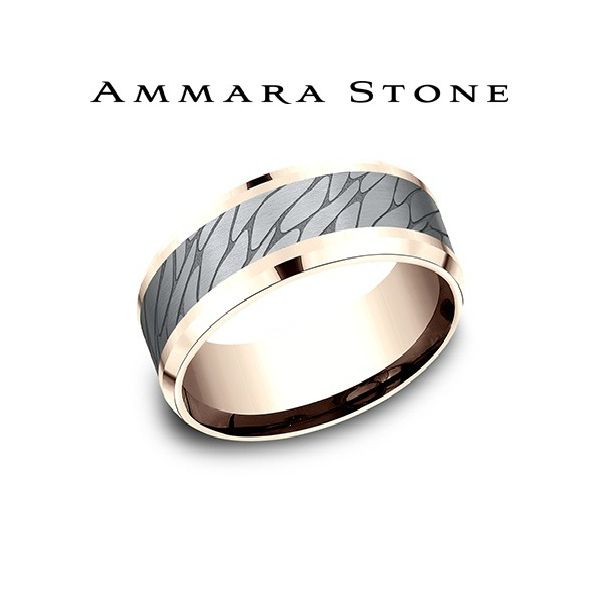 Ammara Stone - 14 Karat Rose Gold And Gray Tantalum Ring J. Thomas Jewelers Rochester Hills, MI