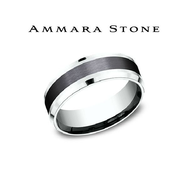 Ammara Stone - Black Titanium  And  White Gold Ring J. Thomas Jewelers Rochester Hills, MI