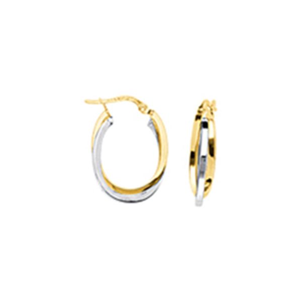 Gold Bi-Color Twisted Hoop Earring J. Thomas Jewelers Rochester Hills, MI