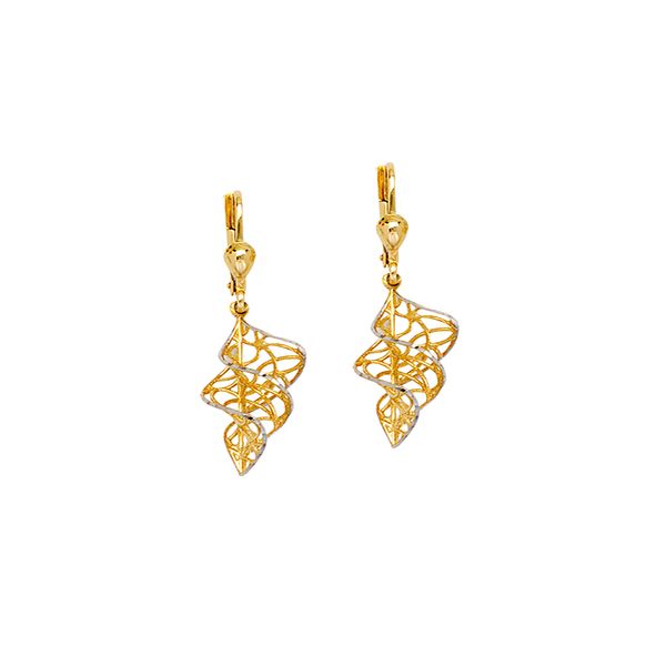Filigree Gold Dangle Earrings J. Thomas Jewelers Rochester Hills, MI