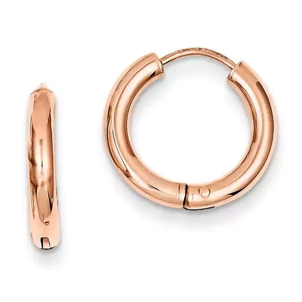 Rose Gold Hinged Hoops J. Thomas Jewelers Rochester Hills, MI