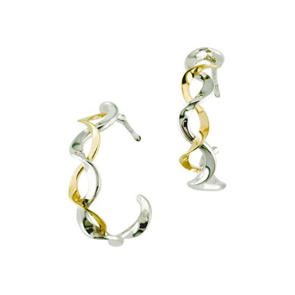 Two Tone Double Ruffle Earring J. Thomas Jewelers Rochester Hills, MI