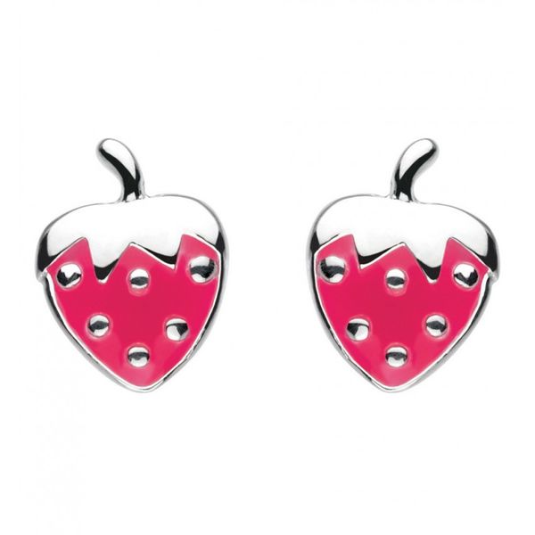 Pink Enamel Strawberry Earrings J. Thomas Jewelers Rochester Hills, MI