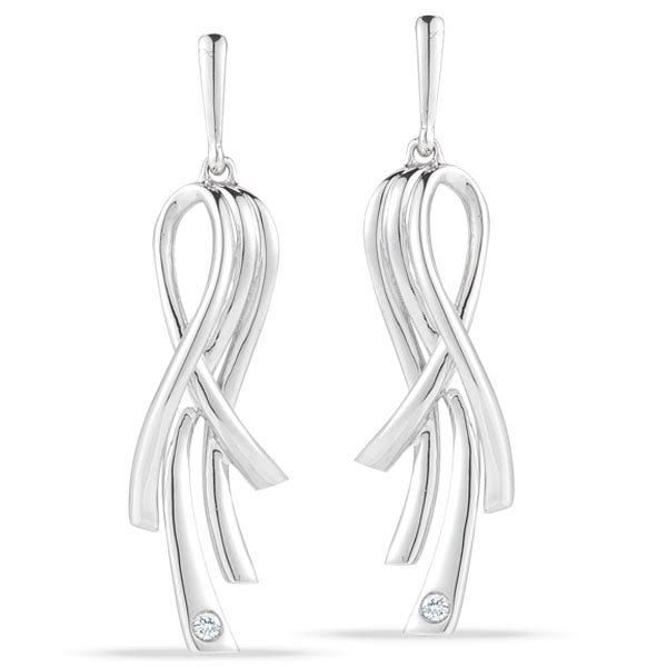 Flowing Ribbons Diamond Earrings J. Thomas Jewelers Rochester Hills, MI