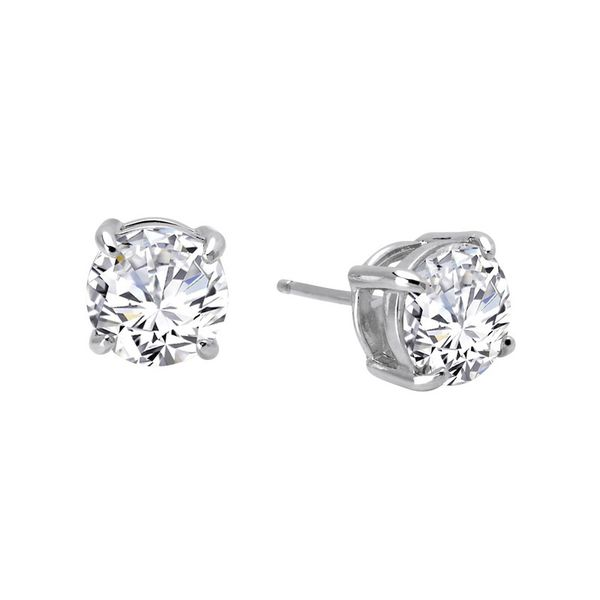 Lafonn Sterling Silver and Platinum Classic Earrings J. Thomas Jewelers Rochester Hills, MI