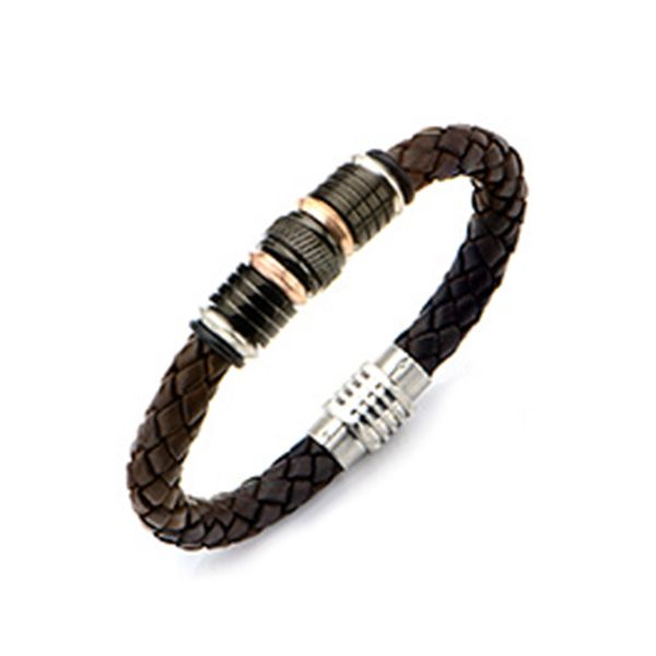 Inox Brown Leather Bracelet J. Thomas Jewelers Rochester Hills, MI