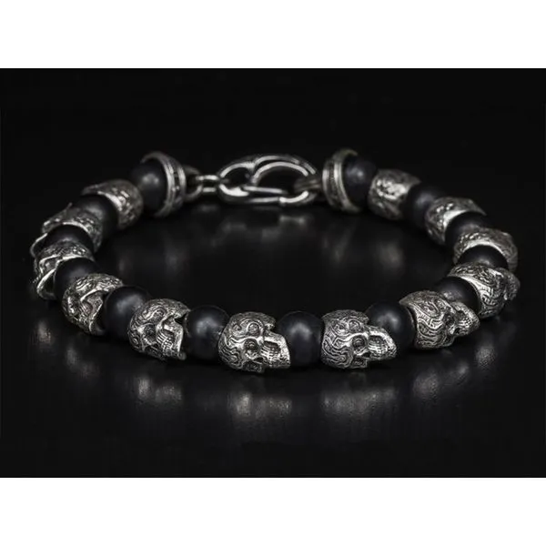 William Henry Black Onyx Skull Bracelet J. Thomas Jewelers Rochester Hills, MI