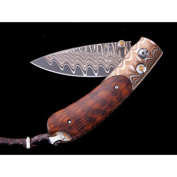 Kestrel 'Copperhead Snakewood Damascus Pocket Knife J. Thomas Jewelers Rochester Hills, MI