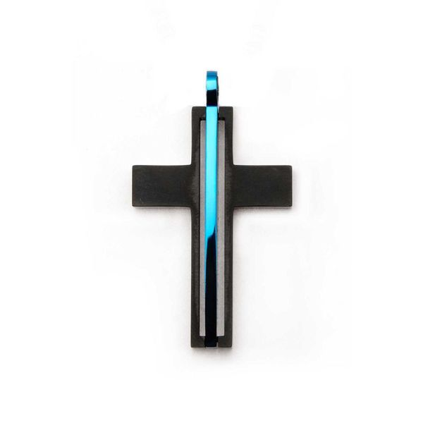 Stainless Steel Black and Blue Cross J. Thomas Jewelers Rochester Hills, MI