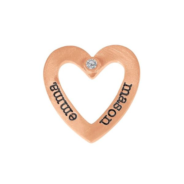 Birthstone Heart Pendant Rose Gold Plated With Cubic Zirconia J. Thomas Jewelers Rochester Hills, MI