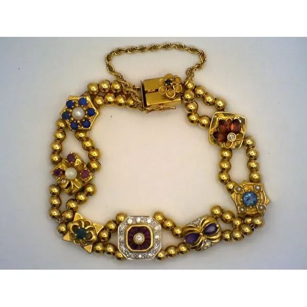 Colored Stone  / Pearl Bracelet Joint Venture Estate Jewelry Charleston, SC